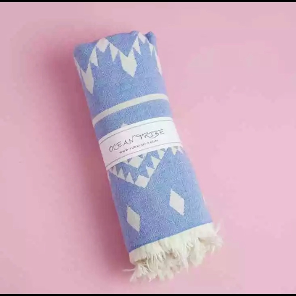 2 NWT Ocean Tribe Turkish Towels in blue